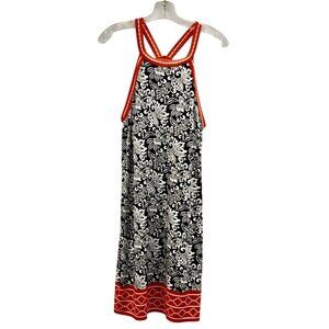 Women's Max Studio Black White Salmon Halter Racer-back Dress Stretch  Size XL
